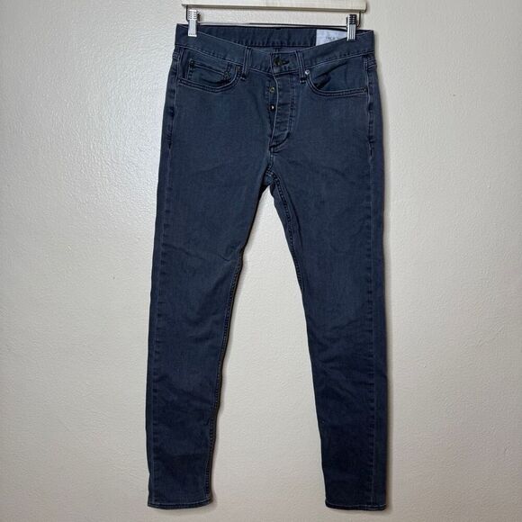 Rag&bone Jeans Men's 31 Black Extra Slim Button Fly Denim